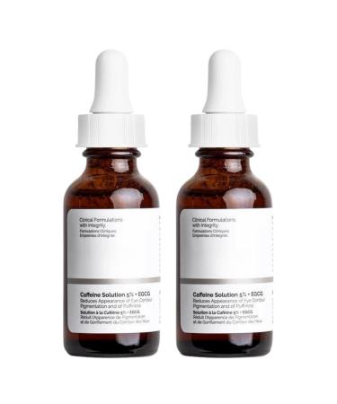 Caffeine Eye Serum Caffeine Solution 5% + EGCG Under Eye Cream for Reduce Circles and Puffy Eyes Caffeine Eye Cream for Anti Aging Wrinkle Eye Bags Removal Fade Fine Lines 30ml*2