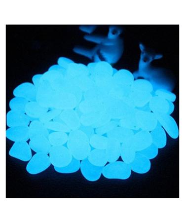 Pebbles 50/100/300pcs Glow in the Dark Garden Pebbles for Walkways Garden Decoration Glow Pebbles Plants Aquarium Luminous Stones Decorative Pebbles (Color : Blue Size : 50 PCS) 50 PCS Blue