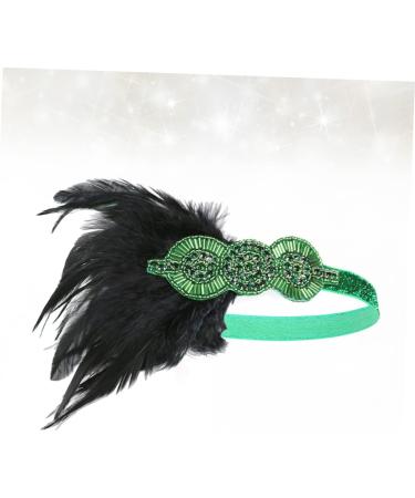 HAPINARY Feather Headdress Vintage Hairband Hair Band Headdress for Party Hairband Party Headdress Hijab 1920s Headband Dance Headpiece Turban Party Headwear Bride Accessories Prom One Size Green - Buy Online on SooperMarket.com