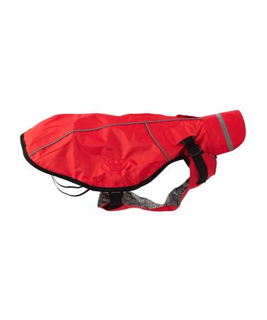 Jeggo Dry Dog raincoat for dogs with the zipper water and windproof to be opened on both sides breathable with inner lining for protection against cold (red 48 cm) red 48 cm
