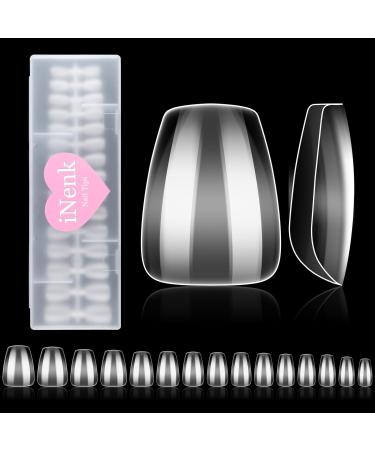 Wide Short Coffin Nail Tips Professional Gel Tips are Designed for Short Small Wide Nail Beds Enhance Your Nail Extensions Effortlessly At Home DIY (15Sizes 240PCS) Full Coffin 240
