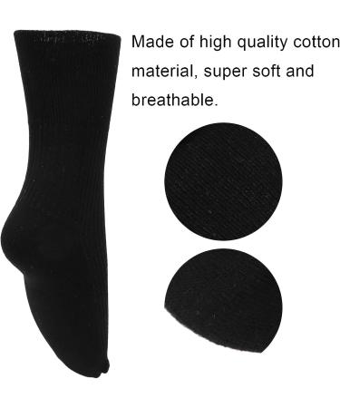 Diabetic Foot Ankle Quarter Socks for Swollen Edema & Circulatory Feet - Wide Non-Binding Top, Moisture Wicking - Black - Buy Online on SooperMarket.com