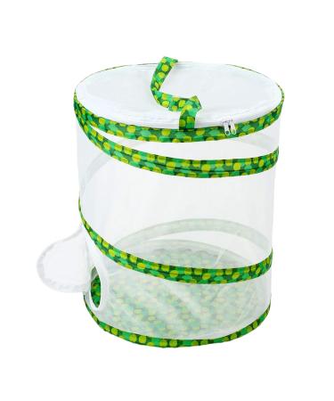 FONDUO Butterfly Habitat Insect Cage Collapsible Bug Catcher Net Round Pop-up Butterfly Cage 30 * 30 * 35cm Butterfly Hatching Kit for Kids Catching Crickets/Firefly/Ladybird