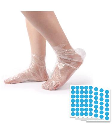 Xerteam 200pcs Clear Plastic Disposable Booties Paraffin Bath Liner Can Be Used For Foot Pedicure Hot Spa Wax Treatment Foot Cover Bag Foot Film Bag 200pcs Booties