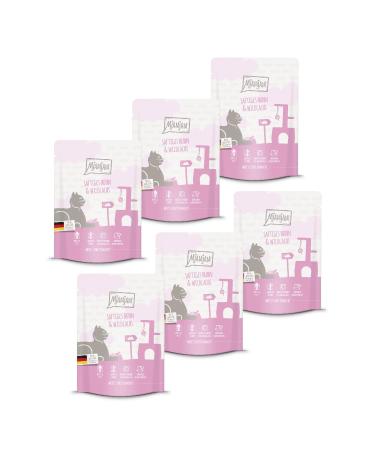Mjamjam - Premium wet food for cats - squeezing - juicy chicken and wild salmon 6 Pack (6 x 300 g) grain free with extra meat chicken + wild salmon 300 g (6 Pack)