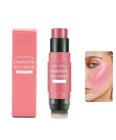 Cream Contour Blush Stick Long Lasting Waterproof Blush Stick for Cheeks&Lips Multipurpose Face Highlighting Concealing Cream Shimmer Contour Stick Makeup for Women 01