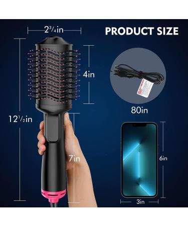 4-in-1 Hot Air Brush Hair Straightener & Styler for All Hair Types Blow Dryer Volumizer & Styling Tool - Buy Online on SooperMarket.com