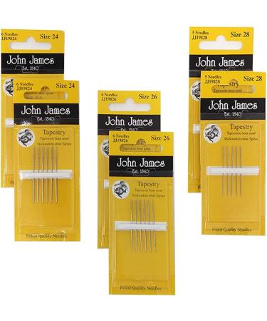 John James Tapestry Needles Bundle - Sizes 24, 26, & 28 (2 Pack Each) with Gift Decorative Needleworker Magnet - Buy Online on SooperMarket.com