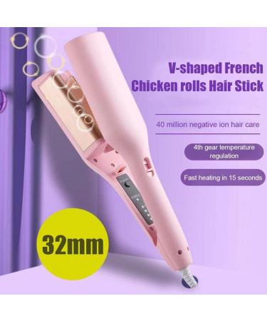 Rommantic French Egg Roll Curling Iron Egg Roll Hair Waving Iron Hair Curler Styling Tools Crimper Hair Iron Hair Waving Curling Wand US Purple - Buy Online on SooperMarket.com