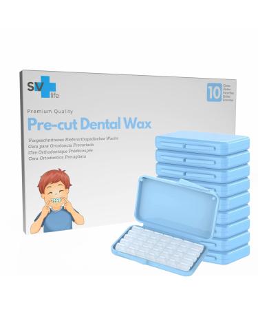 Pre-cut Orthodontic Wax | Dental Wax for Braces (10 Boxes Unflavored) 10 pcs