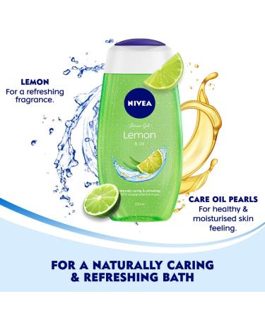 Buy Nivea Care Shower Gel Lemon & Oil 250ml | Refreshing Moisture for All Skin Types - International Shipping Available - Buy Online on SooperMarket.com