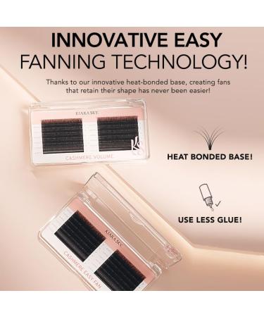 Buy KIARA SKY LASH Premium Cashmere Easy Fan Lash Extensions - Soft Semi-Matte Finish | Professional Use | Black C-0.05 14MM - Buy Online on SooperMarket.com