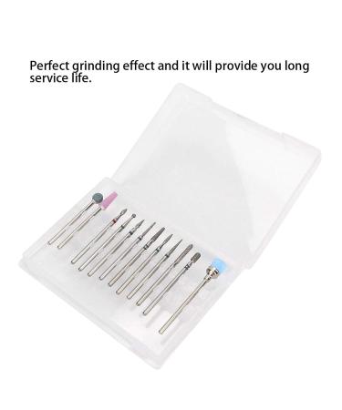 12pcs Tungsten Alloy Nail Drill Bit Set | Electric File Grinding Head with Storage Box for Professional Manicure - Buy Online on SooperMarket.com