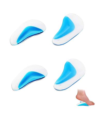 2 Pairs Gel Arch Support Insoles Silicone Orthopedic Flat Feet Orthotic Arch Support Insoles Plantar Fasciitis Shoe Arch Support Gel High Heel Inserts Cushion Pads for Women Men (Blue)