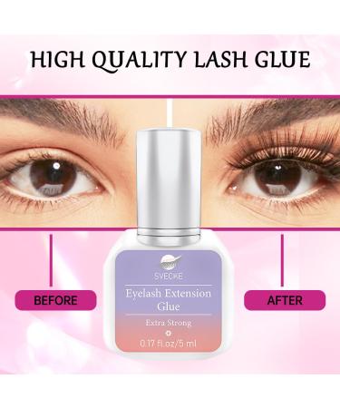 Eyelash Extension Glue 5ml - Fast Drying 0.5s Waterproof Professional Lash Glue - Extra Strong for Extensions - Buy Online on SooperMarket.com