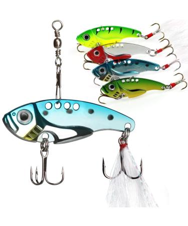 Sougayilang Spinner Spoon Blade Swimbait Freshwater Saltwater Fishing Tackle Lures and Baits--4pcs