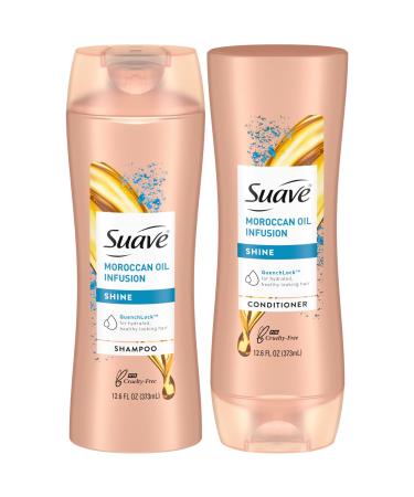 Suave Moroccan Oil Infusion Shampoo & Conditioner Set - Argan Oil for Damaged Dry Hair Shine & Healthy Locks 12.6 Oz (2 Pieces)