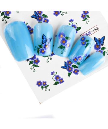 CHANGAR Flower Nail Art Stickers Decals - 55 Sheets Colorful Spring Floral Water Transfer Sticker for Manicure - Buy Online on SooperMarket.com