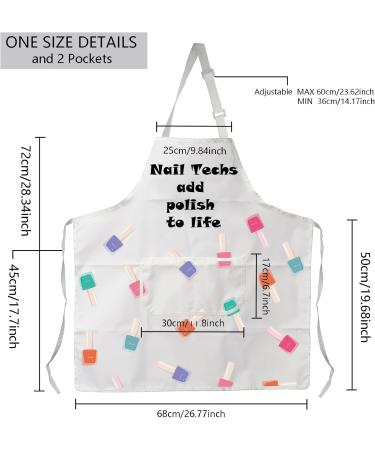MBMSO Nail Tech Apron Manicurist Apron Nail Cosmetology Gift for Nail Technician Nail Artist Nail Techs Add Polish to Life Nail Techs Add Polish to Life Apron-white Standard - Buy Online on SooperMarket.com
