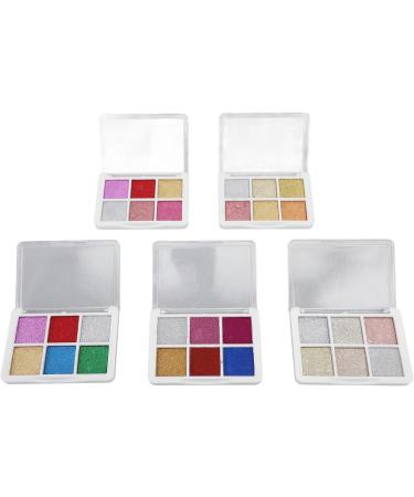 6 Colors Glitter Metallic Mirror Effect Nail Powder Long Lasting and Fine Powder Texture Suitable for DIY Nail Art with 15 Eyeshadow Sticks - Buy Online on SooperMarket.com