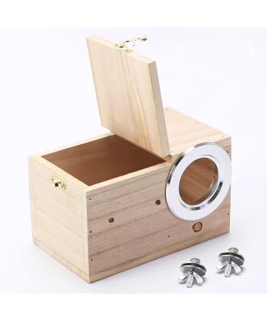 Wooden Parrot Breeding Box for Birds - Budgie, Cockatiel, Parakeet, Lovebirds, Conure, Cockatoo - Nesting Box for Cage - 7.8x4.7x4.7 inch - Buy Online on SooperMarket.com