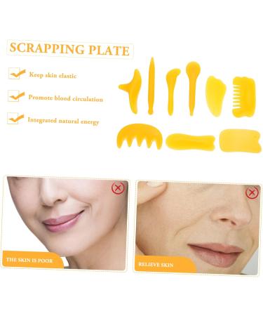 KALLORY Massage Facial Tool Set | Chinese Skincare Plate & Back Scrapper for Spa Treatments | Beeswax Resin Body Scraper - Buy Online on SooperMarket.com
