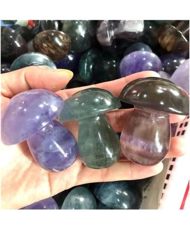 Natural Fluorite Quartz Gem Crystal Mushroom Polished Raw Stones Home Decoration Reki Gifts HOMEZHOU - Buy Online on SooperMarket.com