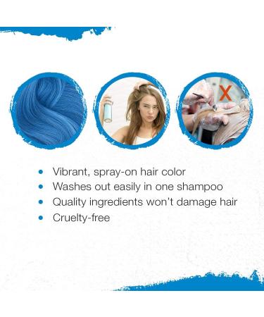 Punky Temporary Hair Color Spray in Bengal Blue - Non-Sticky, Non-Damaging Travel Size Dye for Instant Vivid Color - 3.5 oz - Buy Online on SooperMarket.com