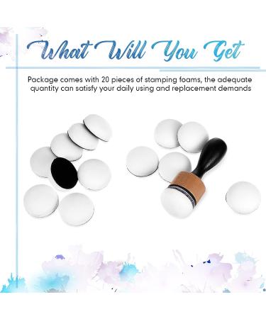 20 Pack Mini Ink Blending Foam Pads - Round White Sponge Refills for Card Making & Painting - Buy Online on SooperMarket.com