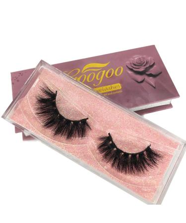 GOO GOO 16mm Bushy Siberian Mink Fur False Eyelashes - Handmade 3D Natural Soft Curl Fake Lashes - Reusable Makeup Eyelashes - 1 Pair - Buy Online on SooperMarket.com