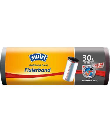 Swirl fixing tape garbage bags extra long 30 liters 1 roll with 10 bags anthracite 10 pieces (1 pack)
