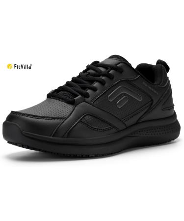 Fitville Women's Extra Broad Slip-Resistant Work Shoes - Waterproof & Lightweight Cooking Walking & Running Sneakers (39 EU Far Black) - Buy Online on SooperMarket.com