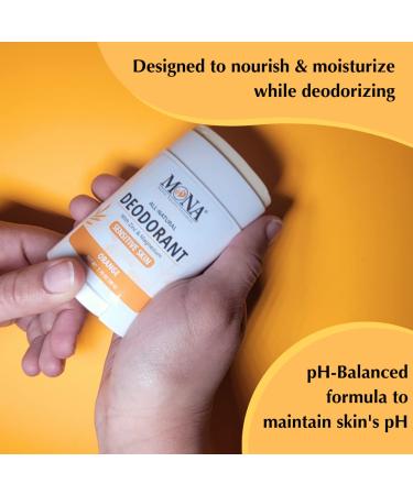 MONA BRANDS All Natural Deodorant For Women & Men | For Sensitive Skin | No Aluminum or Baking Soda | (2-Pack ORANGE 1.76 Oz each) - Buy Online on SooperMarket.com