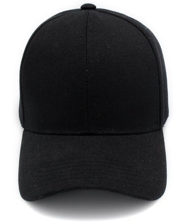 Top Level Classic Adjustable Plain Black Baseball Cap for Men and Women - Buy Online on SooperMarket.com