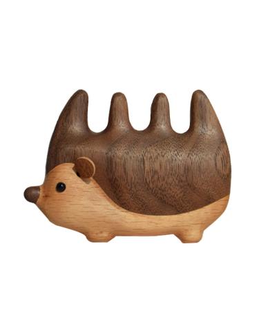 Creative Hedgehog-Shaped Comb - Premium Black Walnut Solid Wood Head Massage Hairbrush Unique Gift Idea Hedgehog comb