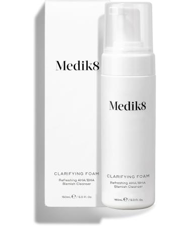 Medik8 Clarifying Foam - Refreshing AHA/BHA Blemish Cleanser - Hydrates & Smooths - For Blemish-Prone Skin - 150ml - Buy Online on SooperMarket.com