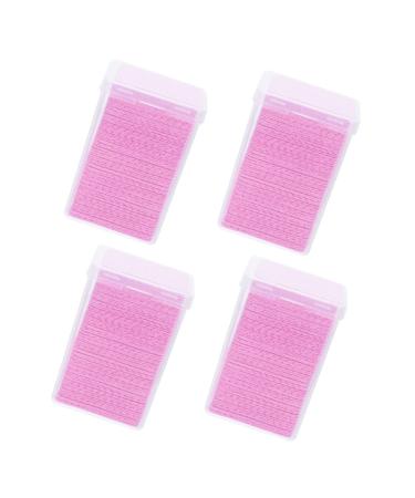 NOLITOY 4boxes Eyelash Glue Cleaning Fabric Glue Wipes Nonwovens Wipe for Glue Lash Extension Cleaning Rags Glue Cleaning Wipes Pink Non-Woven Fabric Glue Bottle Anti-Clogging