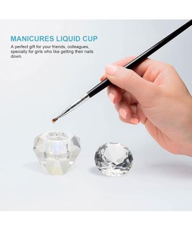 FRCOLOR 3 Pcs Nail Art Crystal Cup Glass Container with Lid Liquid Powder Dappen Dish Manicure Care Tools Nail Tech Clear Fingernail Polish Nail Art Dish Cup White With Cover Cup Bowl 5.5x5.5cmx3pcs Whitex3pcs - Buy Online on SooperMarket.com