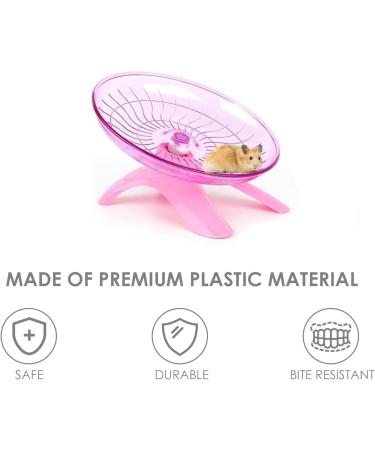 woojfcang Silent Hamster Wheel Flying Saucer Hamster Running Wheel for Syrian/Dwarf Hamster Gerbils Squirrels Guinea Pig Small Animals Pets Playing Toys Exercise Sports Wheel (Plastic Pink) - Buy Online on SooperMarket.com