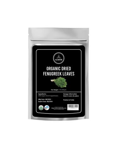 Naturevibe Botanicals Organic Dried Fenugreek Leaves (Kasoori Methi), 1 ounce (28gm) | Used for cooking | Adds Flavor