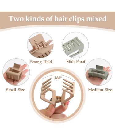 10 Pack Large Square Hair Claw Clips for Thick & Curly Hair Strong Hold Matte Hair Accessories for Women & Girls - Buy Online on SooperMarket.com