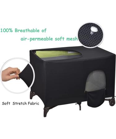 Stretchy Blackout Crib Tent Cover for Pack N Play - Breathable Baby Netting for Portable Playard (Black) - Buy Online on SooperMarket.com