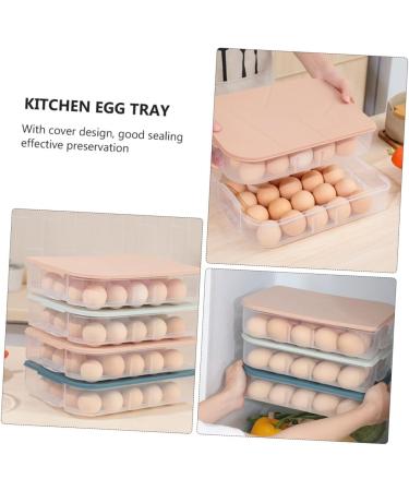 OSALADI Kitchen Egg Tray 3pcs Egg Storage Box Refrigerator Egg Trays Clear Plastic Tray Eggs Egg Plate Pp Household re-usable - Buy Online on SooperMarket.com