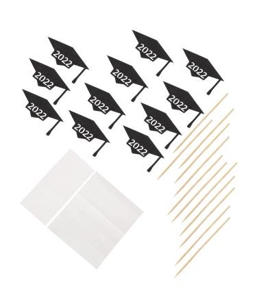 Vaguelly 30pcs 2022 2022 Cake Inserts Cake Ornament Cupcake Topper Capacillos Para Cupcake Graduation Cap Decorations Mini Paper Cups Graduation Cake Decor Baking Paper Bamboo Stick