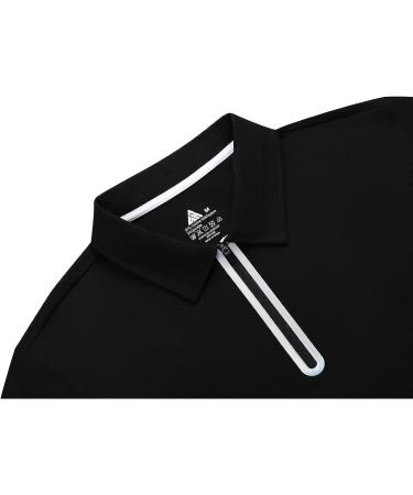 SECOOD Men's Short Sleeve Polo Shirt - Moisture Wicking Golf & Tennis T-Shirt (Black, X-Large) - Buy Online on SooperMarket.com