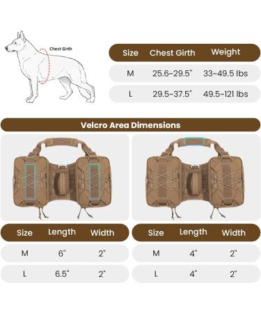 EXCELLENT ELITE SPANKER Tactical Military Dog Saddle Bag Harness Saddlebag Backpack for Medium Large Dogs(Brown L) L Brown - Buy Online on SooperMarket.com