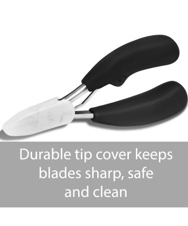 Zizzili Basics Large Toe Nail Clippers for Thick or Ingrown Nails - Easy Grip, Sharp Stainless Steel - Best Pedicure Tool for Seniors - Black Handle - Buy Online on SooperMarket.com