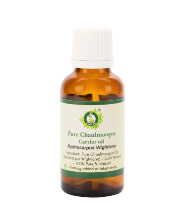 R V Essential Pure Chaulmoogra Carrier Oil 5ml (0.169oz)- Hydnocarpus Wightiana (100% Pure and Natural Cold Pressed)