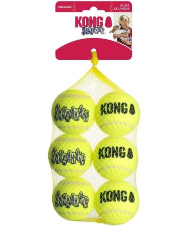 KONG - Toy Premium Squeak Tennis Balls Gentle on Teeth - For Medium Dogs (6 Pack) Medium Pack of 6 Standard Packaging - Buy Online on SooperMarket.com