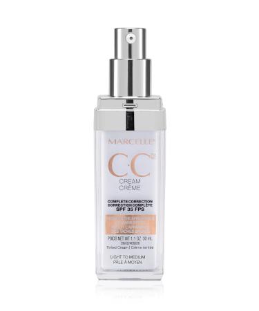 Marcelle CC Cream SPF 35 Light to Medium Complete Correction Tinted Moisturizer Non-Comedogenic Perfume-Free Paraben-Free Oil-Free Hypoallergenic Cruelty-Free 30 mL Light to Medium CC Cream